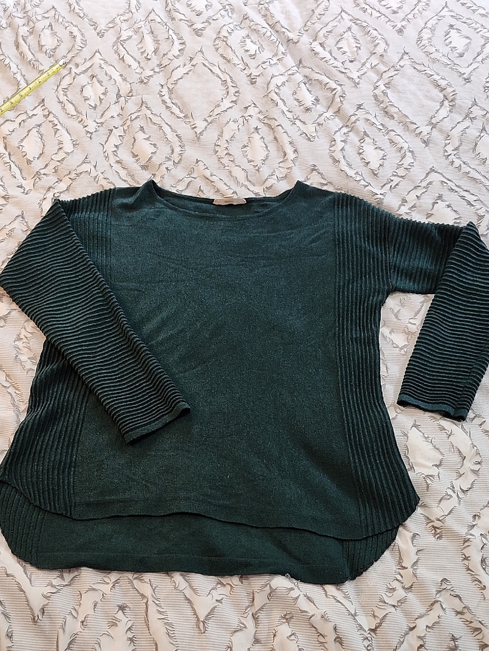 Esprit Boatneck Sweater With Ribbed Sleeves And Sides Dark Green